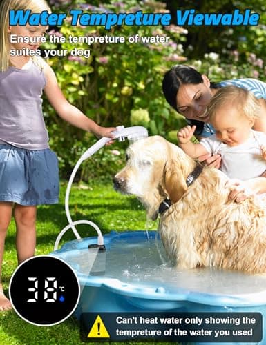 innhom Portable Camping Shower, 6000mAh Rechargeable Camp Shower Pump with LED Display, IPX7 Waterproof & 2 Spray Modes Electric Outdoor Shower for Hiking, Travel, Pet Bathing and Car Washing - Thumbnail 2