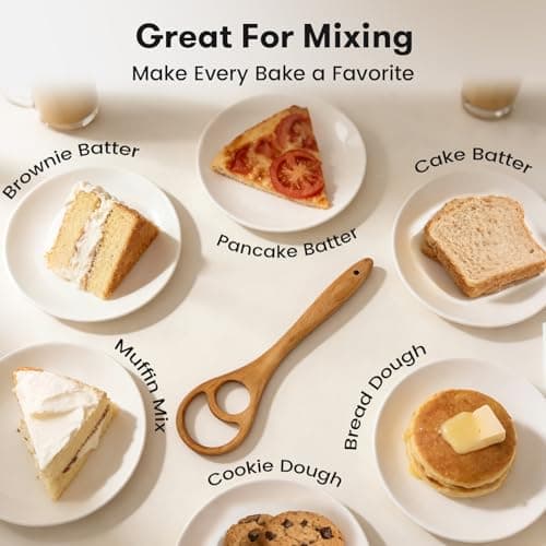 Drcomtruing Wooden Danish Dough Whisk - 12.6" Handcrafted Dutch Bread Whisk for Batter, Pizza Dough & Baking - Upgraded One-Piece Sourdough Whisk with Flow-Through Design-2 Pack - Thumbnail 5