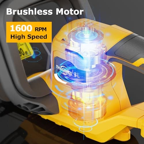 Hedge Trimmer Compatible for Dewalt 20V 60V DCB206 DCB609，Cordless Electric Hedge Trimmer with 1600RPM Brushless Motor, 22'' Dual-Action Blade with 3/5'' Cutting Capacity (NO Battery) - Thumbnail 3