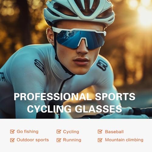 suoso Cycling Sports Sunglasses for Men: UV400 Protection Sun Glasses Youth Glasses for Driving Running Baseball Golf - Thumbnail 3