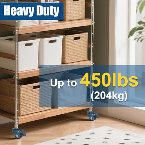 TESUMI M8 Stem 1.6 Inch Caster Wheels, Metric M8-1.25 Threaded Stem Casters Set of 4 Heavy Duty 450LBS Load, Locking Brake Swivel Small Castor Wheels for Furniture Carts Wire Shelving Workbench - Thumbnail 5