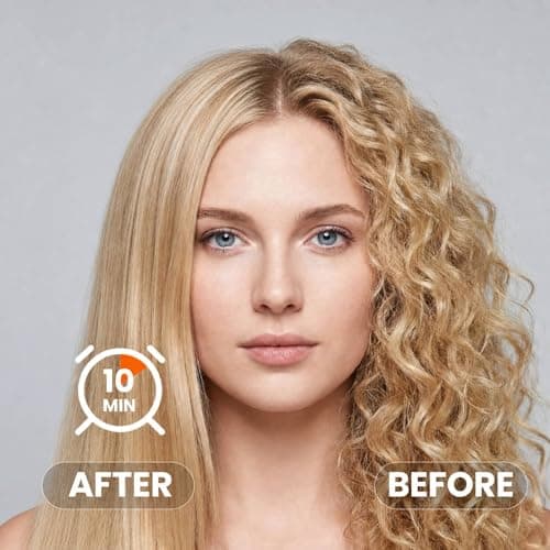 OHUP Hair Straightener Brush 30s Fast Heating Dual Voltage with Rotatable Power Cord and Negative Ionic Dense Bristles Hair Straightening Irons Suitable for Various Hair Types Black - Thumbnail 2