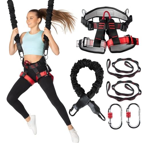 Esanvil Backflip Trainer Sling Bungee Equipment Back Handspring Trainer and Heavy Duty Bungee Fitness Equipment Set for Home Gym,Gymnastics,Martial Arts,Yoga and Dance (S(66-132lbs))