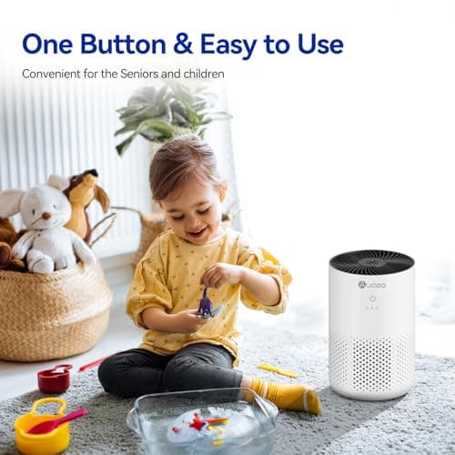 Aucleia Air Purifiers for Bedroom Home with H13 True HEPA Filter, 20dB Quiet Air Cleaner for Pets Hair Dander Odor, Smoke Dust Pollen, Aromatherapy Function, White - Thumbnail 5