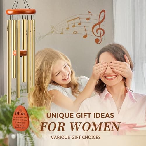 32" Wind Chimes Birthday Gifts for Mom from Daughter Son, Mom Birthday Gifts Mothers Day, Gold - Thumbnail 5