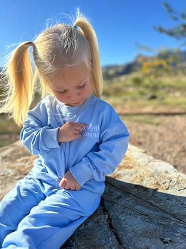 Snuggle Squad Organic Cotton Baby & Toddler Sweatsuit – 2pc Cozy Premium Sweatshirt & Jogger Set – OEKO-TEX Certfied Outfit Size: 4T, Baby Blue - Thumbnail 4