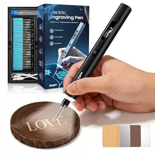 Vanlgs Engraving Pen for Metal Wood Glass Plastic, Engraving Tool, Black - Image 1