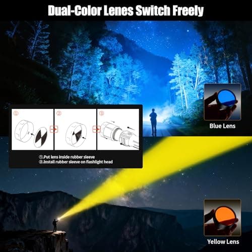 SKYFIRE Rechargeable Flashlight, 10000mAh 3000 Lumens LED Flashlight with Ignition Lens, Zoomable, Waterproof, 5 Modes for Camping, Outdoor & Home Emergencies - Thumbnail 3