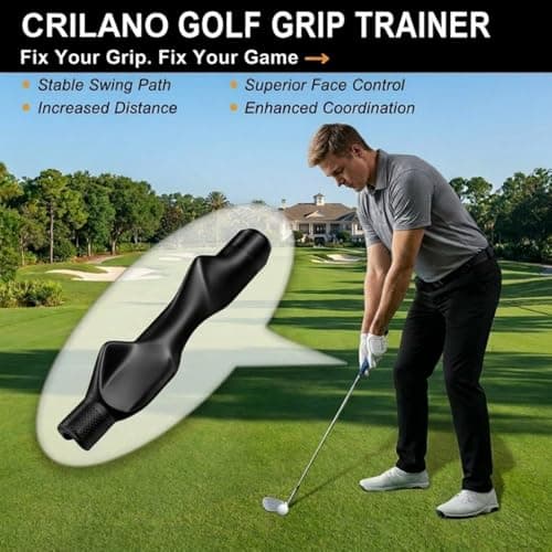 Golf Grip Trainer,Golf Club Grip Right Hand Trainer swing training for Improved Hand Positioning Improve Swing Consistency (Black) - Thumbnail 3