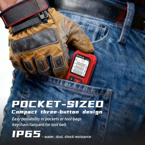 Hansburg Laser Measurement Tool 98 Ft / 30m Digital Laser Tape Measure Portable Chargeable Medidor Laser for Length, Area, Wall Area, Volume and 4 Pythagorean Modes with IP65 Waterproof, Key Chain - Thumbnail 5