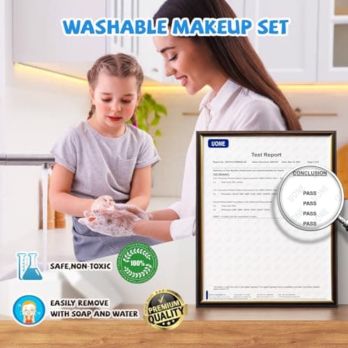 GORISPI Kids Makeup Sets for Girls, 66pcs Real Cosmetic for Kids Toys with Mirror, Princess Washable Girls Makeup Kit, Non-Toxic & Safe Brithday Gifts for 3 4 5 6 7 8 10 - 12 Years Old（Blue） - Thumbnail 6