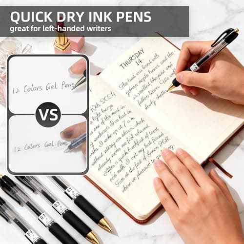 HomFilix Gel Pens Black, 15-Pack 0.7mm Fine Point Pens, Ideal for School Supplies, Office Use, and Daily Writing. Smooth Ink Flow, Durable Tips, Ink Pens, Teacher Pens - Thumbnail 2