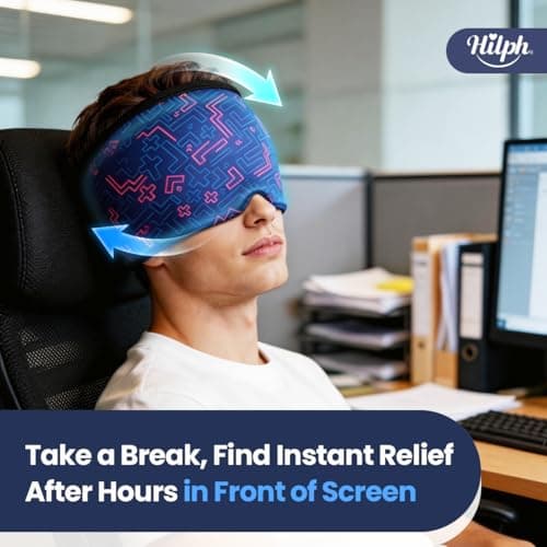 Hilph Adjustable Migraine Relief Cap with Thickened Gel Cold Compress, Headache Relief Cap, Face Cooling Mask Gel Head Wrap for Tension, Stress & Hangover, Soothing Gifts for Women Men Blue - Thumbnail 5