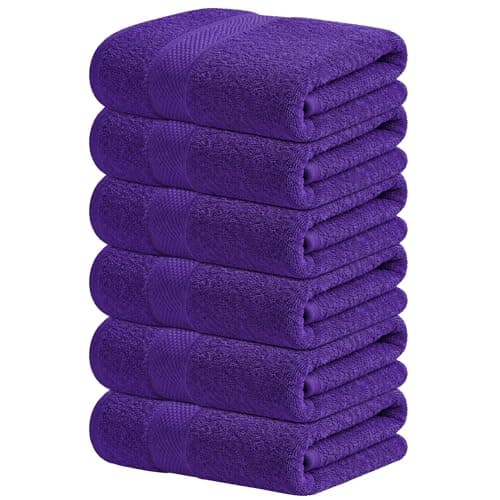 Infinitee Xclusives Purple Hand Towels for Bathroom - Set of 6 (16x28 inches) 600 GSM, 100% Cotton Ultra Soft, Quick Drying, Hotel Quality Hand Towel Set (Profound Purple) - Image 1