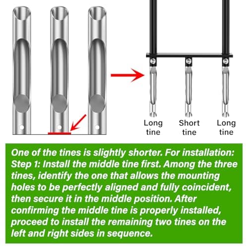 VASALAID Lawn Aerator Tool, Manual Core Lawn Aerator with 3 High Strength Stainless Steel Tines, Less Prone to Clogging Heavy Duty Grass Aerating Tool for Keep Your Lawn and Garden Healthy - Thumbnail 2