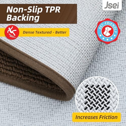 JSEI Door Mat 24"x 36",Absorbent Dirt Welcome Mat,Non-Slip Entryway Rugs Washable Indoor Entrance Mats,Low Profile Floor Mat for Entryway and Front Back Door,Brown - Thumbnail 5