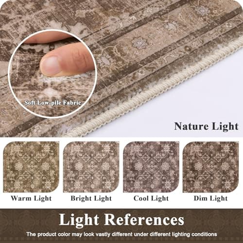 Ileading Kitchen Rugs Sets of 2 Non Slip, Washable Kitchen Mats for Floor with Rubber Bottom, Farmhouse Kitchen Carpet Runner Set for Office, Sink, Laundry, Taupe Brown - Thumbnail 6