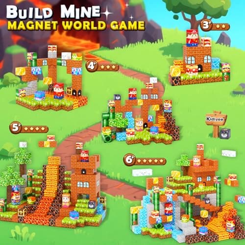 Magnetic Blocks Building Toys, Mine Magnet World Game Set for Kids Ages 4-8 5-7 6-8, STEM Sensory Magnetic Toys for Toddlers, Gift for 3+ Year Old Boys Girls - Thumbnail 3