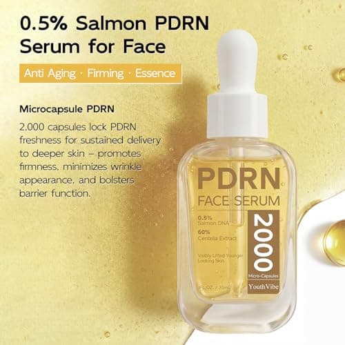 YouthVibe 0.5% PDRN Serum for Face, Anti-Aging Salmon DNA Face Serum with Hyaluronic Acid, Niacinamide & Squalane, Firming & Hydrating for Fine Lines & Wrinkles Skincare - 30ml - Thumbnail 2