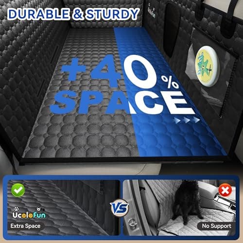 Back Seat Extender for Dogs, PU Leather Waterproof Dog Car Seat Cover for Back Seat with Hard Bottom Holds 400LBs, 2025 Upgraded Sturdy Dog Hammock for Cars/Trucks/SUVs, Anti-Scratch, Easy to Clean - Thumbnail 2