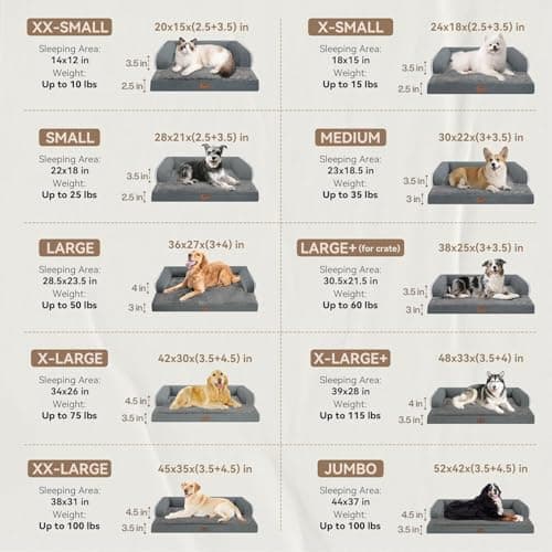 Small Dog Bed Waterproof Orthopedic Dog Beds for Medium Sized Dogs Comfy Pet Cat Bed with Sides, Washable Removable Cover - Thumbnail 2