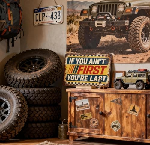 Funny Metal Sign for Garage signs, man cave decor, If You Ain't First You're Last Tin Sign – Vintage Racing Wall Decor car decor for room, Workshop, Bar man cave accessories – Racing Gifts for Men Distressed Retro Wall Garage Gifts for men garage signs vintage – 8x12 Inch 01 - Thumbnail 2