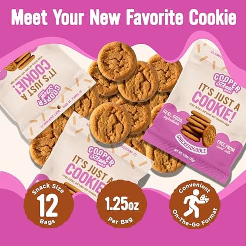 Cooper Street Snacks It's Just a Cookie - Thin & Crispy Butter Cookies, Nut, Soy & Seed Oil Free, School Safe For Kids Or Lunchbox For Adults - Snickerdoodle - 12 Pack (1.25oz) - Thumbnail 2