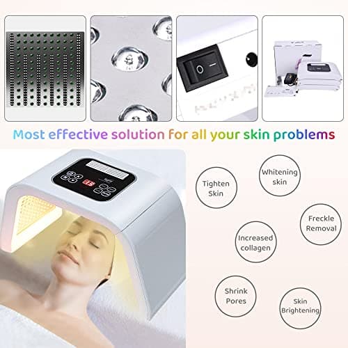 FXXXCUWUU Led-Light-Therapy, Red Light Therapy for Face 7 in 1 Colors LED Facial Skin Care Tool Facial Neck Body Hand Skincare Mask - Thumbnail 6