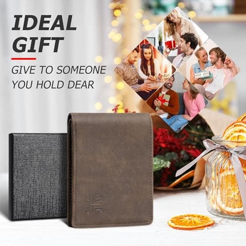 Gostwo Mens Wallet RFID Blocking Slim Minimalist Bifold Wallet with ID Window & Business Card Holder, Thin Front Pocket Design, Stylish Wallet for Men, Teen, Boyfriend, Husband - Thumbnail 5