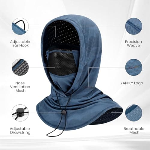 YANIKY Summer Cooling Balaclava with Breathable Holes, Sun UV Protection Face Mask for Running, Cycling, Fishing, Men & Women - Thumbnail 4