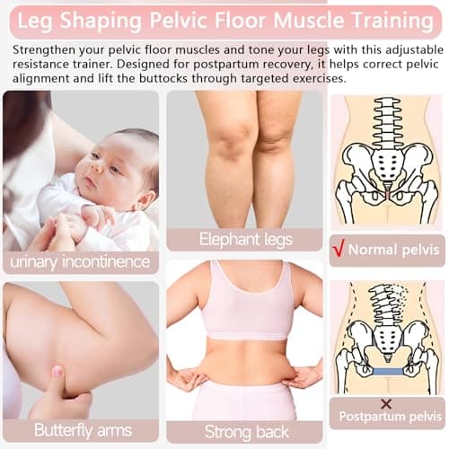 Thigh Trainer Kegel Exerciser,Pelvic Floor Muscle Trainer, Leg Slimming, Buttocks Lifting, Fitness, Powerful Stretching Without Displacement for Leg Shaping Pelvic Floor Trainer, Postpartum Training - Thumbnail 3