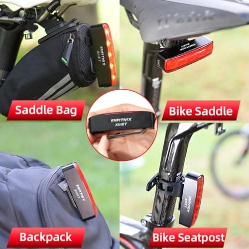 ENFITNIX XlitET Smart Rear Bike Light,Brake Sensing,Auto On/Off,50 Lumen Ultra Bright 6 Modes,USB-C Rechargeable LED Bicycle Tail Light,IPX5 Waterproof, Cycling Accessories Light for Night Riding. - Thumbnail 5