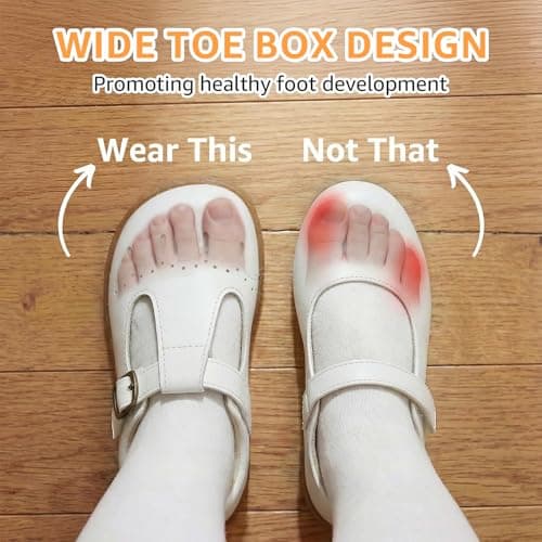 WIDE TOE BOX Toddler Little Girls Mary Jane Ballerina Flats Shoes Slip-on School Party Dress Shoes Uniform Shoes for School White Infant 4 - Thumbnail 4