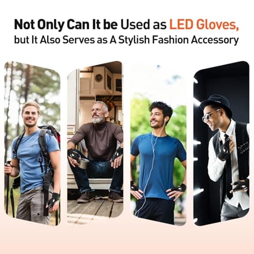 BIIB Fathers Day Dad Gifts from Daughter Son Wife, LED Flashlight Gloves Gifts for Men, Mens Gift for Him Grandpa Husband, Fathers Day Gift for Husband Dad, Tools Cool Gadgets, Camping Essentials - Thumbnail 3