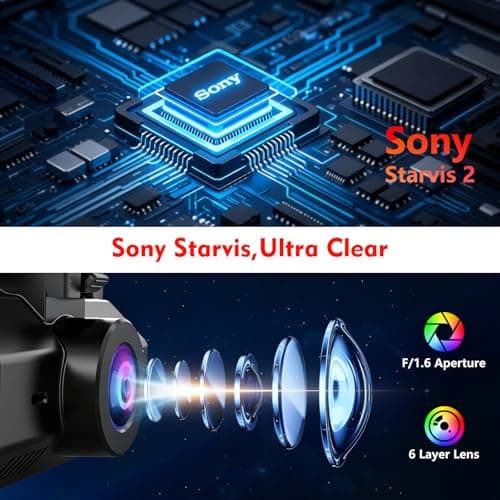 Eivikga 4K+2.5K+2.5K Dash Cam, STARVIS 2 Sensor, Dash Camera 3-Channel, Free 64GB Card, Dashcam with 5G WiFi GPS, G-Sensor,Loop Recording, HDR, 24H Parking Monitor, Time-Lapse Recording, 256GB Max - Thumbnail 3