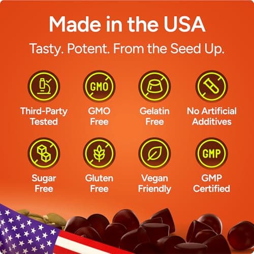Sugar-Free Pumpkin Seed Oil Gummies (4,000mg/serving) Pumpkin Seed Oil for Hair Growth, Youthful Skin, Prostate Health, Immune & Urinary Tract Support-Natural Source of Essential Fatty Acids-60 Chews - Thumbnail 4