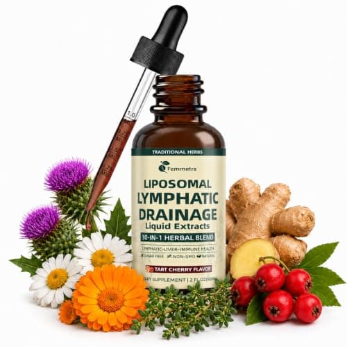 Femmetra Liposomal Lymphatic Drainage Supplements with 30-in-1 Herbal Blend