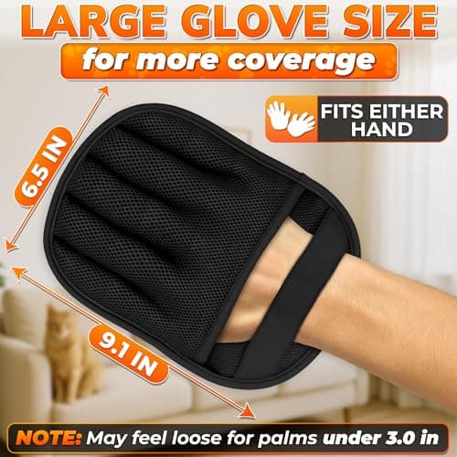 Cat Hair Remover Glove – Electrostatic Five-Finger Fur Remover for Cats & Dogs, Reusable Polyester 9.25"x6.69" for Couch, Carpet, Car Seat, Furniture & Clothing, Quick Pick-Up for Simple Tidying - Thumbnail 4