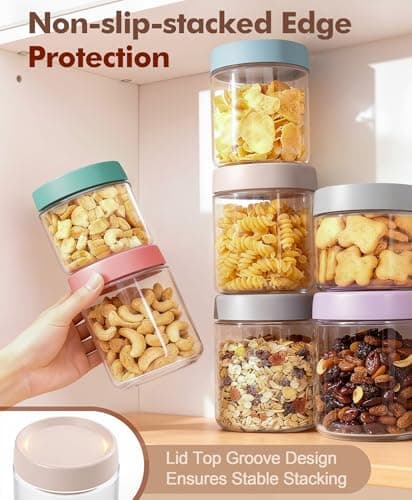 4 pack 16 oz Overnight Oats Containers with Lids and Spoons Glass Jars with Airtight Lids: Wide Mouth Mason Salad Jars, Leakproof and Reusable Glass Food Storage Container for Yogurt Snacks Spice - Thumbnail 5