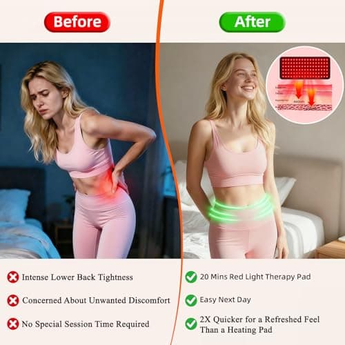Red Light Therapy for Body, 660nm 850nm 12.6" LED Wearable Infrared Redlight Therapy Belt Wrap Pad for Belly Back Waist Shoulder Knee Muscle - Thumbnail 4