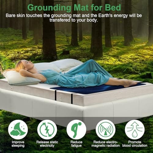 Grounding Mattress Pad with Cord,Grounding Mat for Bed, Grounding Sheets (King, 76"x27") - Thumbnail 2