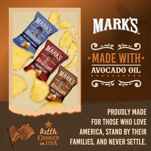 MARK’S Kettle Cooked Avocado Oil Potato Chips, Variety Pack – Gluten Free and Seed Oil Free | 3-Flavor Variety Pack, 5 oz (Pack of 3) | Gluten Free, Non-GMO Chips for Clean & Healthy Snacking - Thumbnail 5
