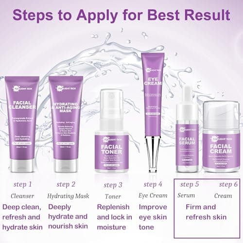 Skin Care Set,6 Pcs Anti-aging Skincare w/Korean Retinol,Hydrate, Moisturize Self Care Facial Skin Care Routine Kit Women Teen Girls Travel Skincare Gift Set,Valentines Birthday Gift for Women Her Mom - Thumbnail 6