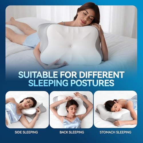 MOLBOX Cervical Neck Pillow for Neck Pain, Ergonomic Memory Foam for Side & Back Sleepers - Thumbnail 2