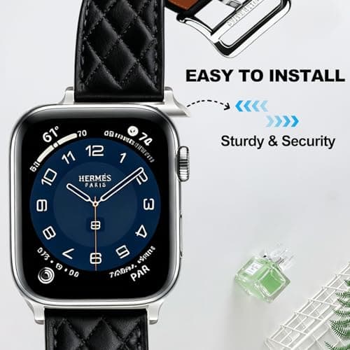 Women Genuine Lether Watch Band for Apple Watch, Dressy Soft Leather Watch Strap for Small Wrist, Compatible with Apple Watch Series 11 10 9 8 7 6 SE Ultra 3 2 1 38mm 40mm 41mm 42mm 44mm 45mm 46mm 49mm - Thumbnail 6