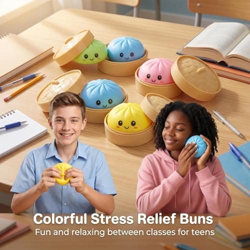 Dumpling Squishy Toy 2-Pack, Giant Dumpling Squishy Mystery Box, Surprise Fun Dumpling Stress Ball for Anxiety Relief & Focus, Bao Bun Sensory Fidget for Kids Teens Adults, Festival Gifts, Party Favor - Thumbnail 2
