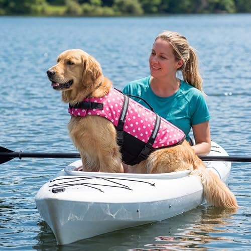 Doglay Dog Life Jacket, Dog Life Vest for Swimming Boating, Adjustable Puppy Life Jacket with Reflective Stripes, Superior Buoyancy Dog Swimming Vest for Small Medium and Large Dogs - Thumbnail 6