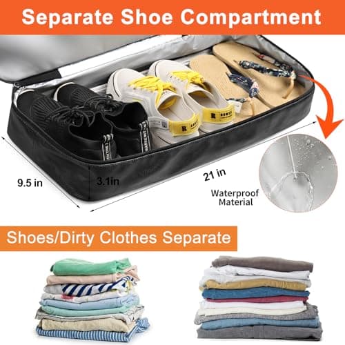 IBFUN Weekender Bags for Women, 21" Weekender Travel Bag, Travel Duffle Bag with Shoe Compartment Carry on Overnight Duffel Bag for Weekend Travel Business Trip - Thumbnail 3