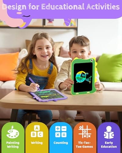 TEKFUN Birthday Gifts for Girls, 8.5inch Doodle Board, LCD Writing Tablet for Kids, Writing Pad Drawing Tablet, Travel Toys for 3 4 5 6 7 8 Year Old Boys Girls Birthday Christmas Gift(Purple) - Thumbnail 6
