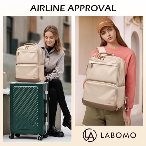 LABOMO Laptop Backpack for Women Men 16 Inch Laptop Bookbag Waterproof Bags Computer Adult Backpacks Business Daily Purse Bag with Laptop Compartment - Thumbnail 2